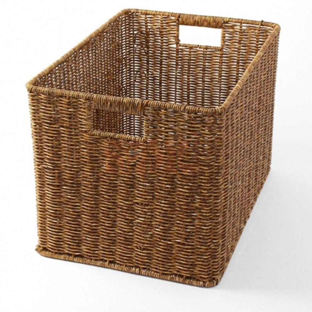 라탄 바구니 44x30cm 월넛 깔끔한바구니 모던바스켓 간편바스켓 : 사무엘추천샵