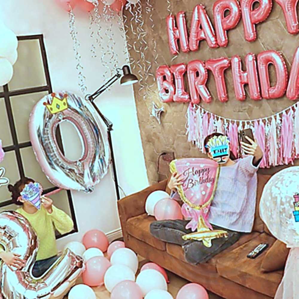 모드샵 핑크치얼스 생일파티 풍선세트 1000일기념일풍선 크리스마스데코 : 모모드샵