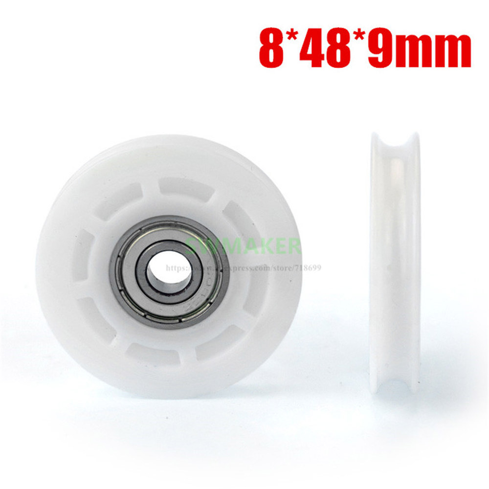 1 pcs m8 48 9mm m6 8 나사 스레드 608zz 플라스틱 베어링 풀리 서랍 용 롤러 휠 가이드 pom 8x48x9mm : 분당플렉스28