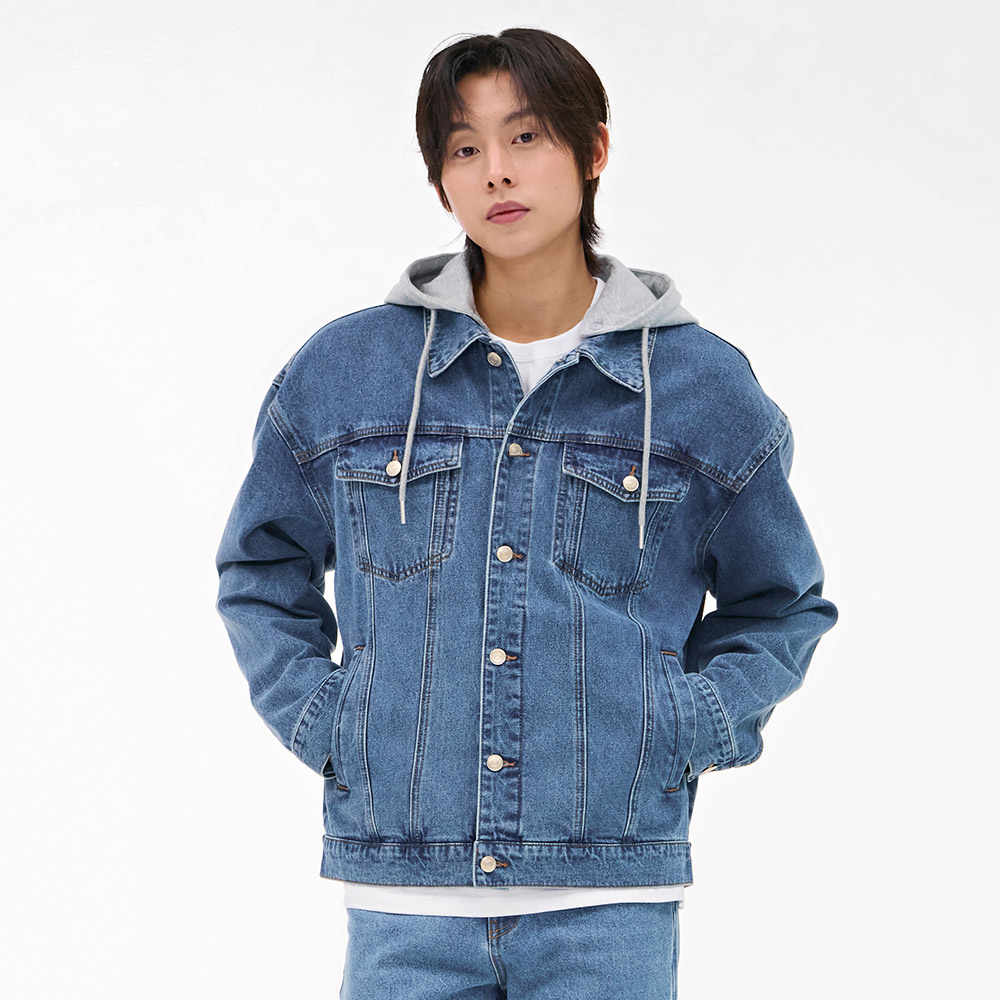 체이스컬트 공용 후드 탈부착 데님 트러커 자켓 [EARU1211B0N] : NC동수원점 체이스플러스