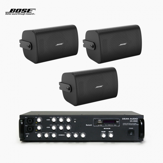 보스 매장 카페 상업용 FS4SE 벽부형 스피커 3개 + SR-350D 2채널 앰프 BOSE 음향패키지 : 바르코N샵