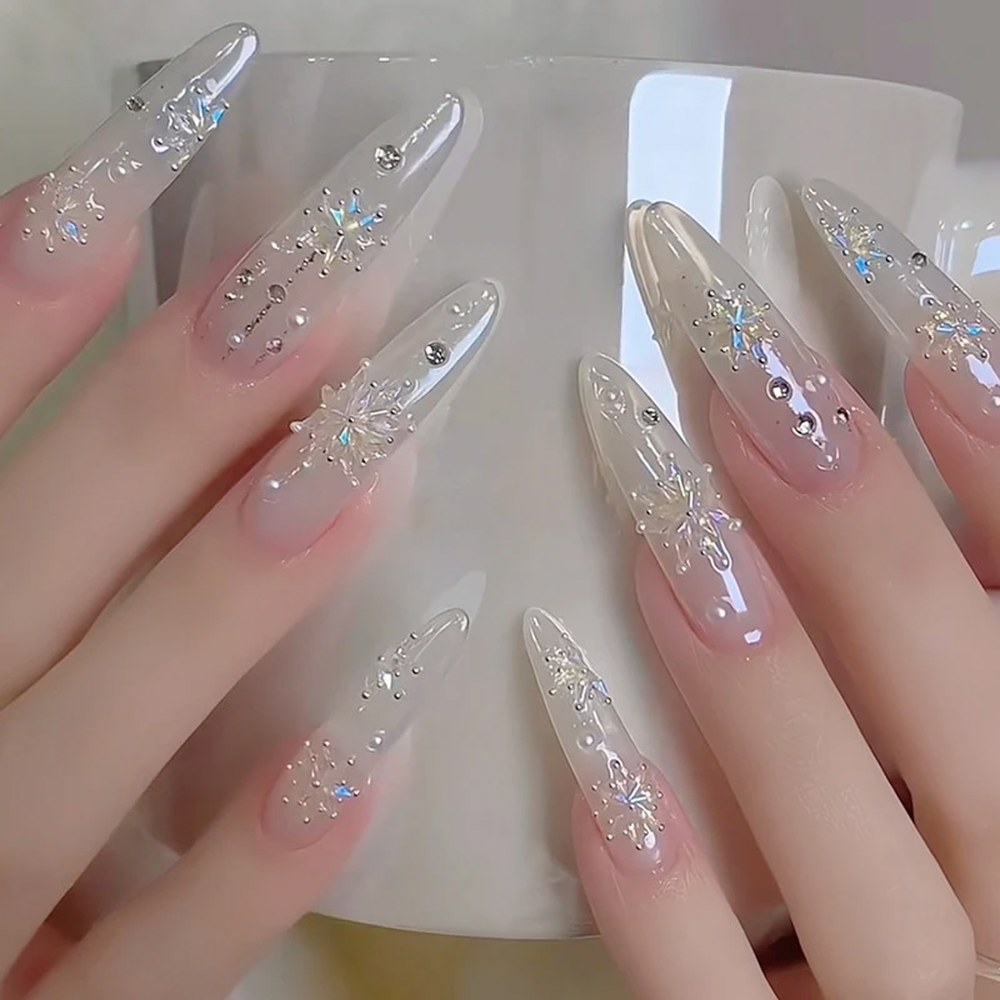 스파클링 지르콘 미니 플랫 바닥 드릴 DIY 눈송이 라인 석 네일 아트 장식 매니큐어 도구 액세서리 : 23난쟁이