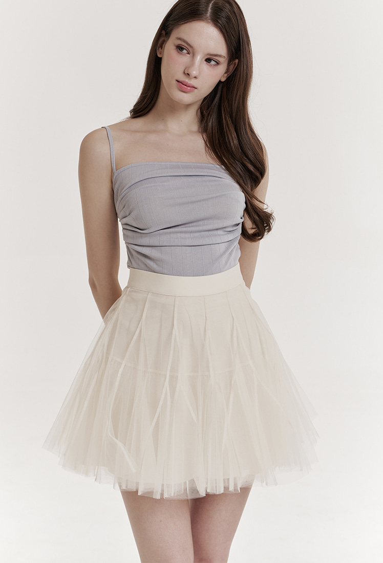 [그레이스유] Etoile Banding Sha Mini Skirt (Cream) : GRACE U