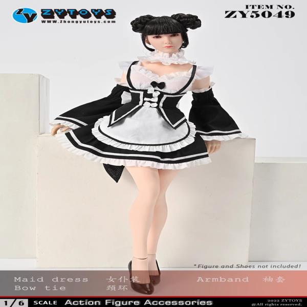 ZYTOYS 1/6 군인 메이드 유니폼 프릴 원피스 로리타 하이 퀄리티 모델, 12 인치 액션 피규어 바디 재고, ZY5049 : 한강무역상사29