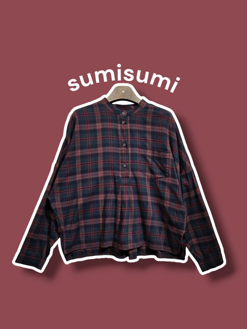 F/ sumisumi 수미수미 노카라 아노락 체크셔츠 /0304 : 어쩔티지 세컨핸드샵