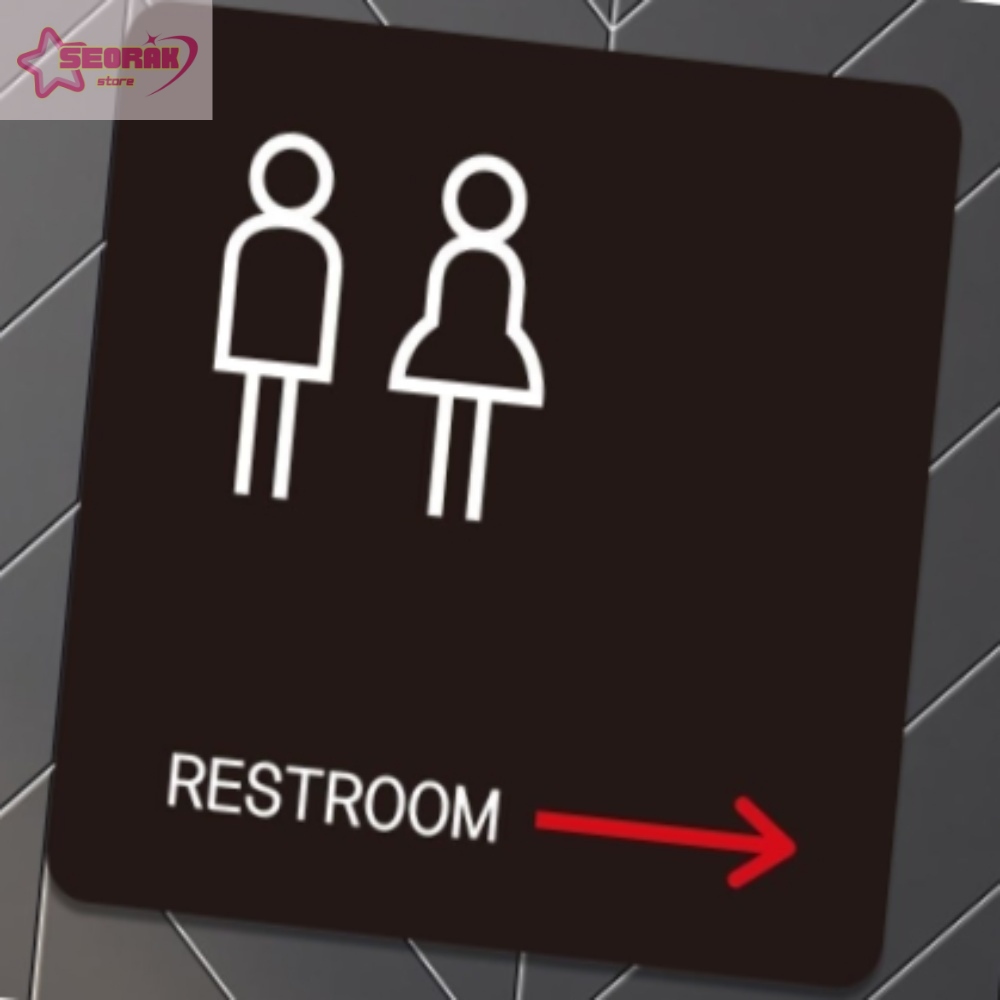 서락 RESTROOM 오른쪽화살표 부착형 안내판 화장실표지판 화장실문패 : 서락잡화점