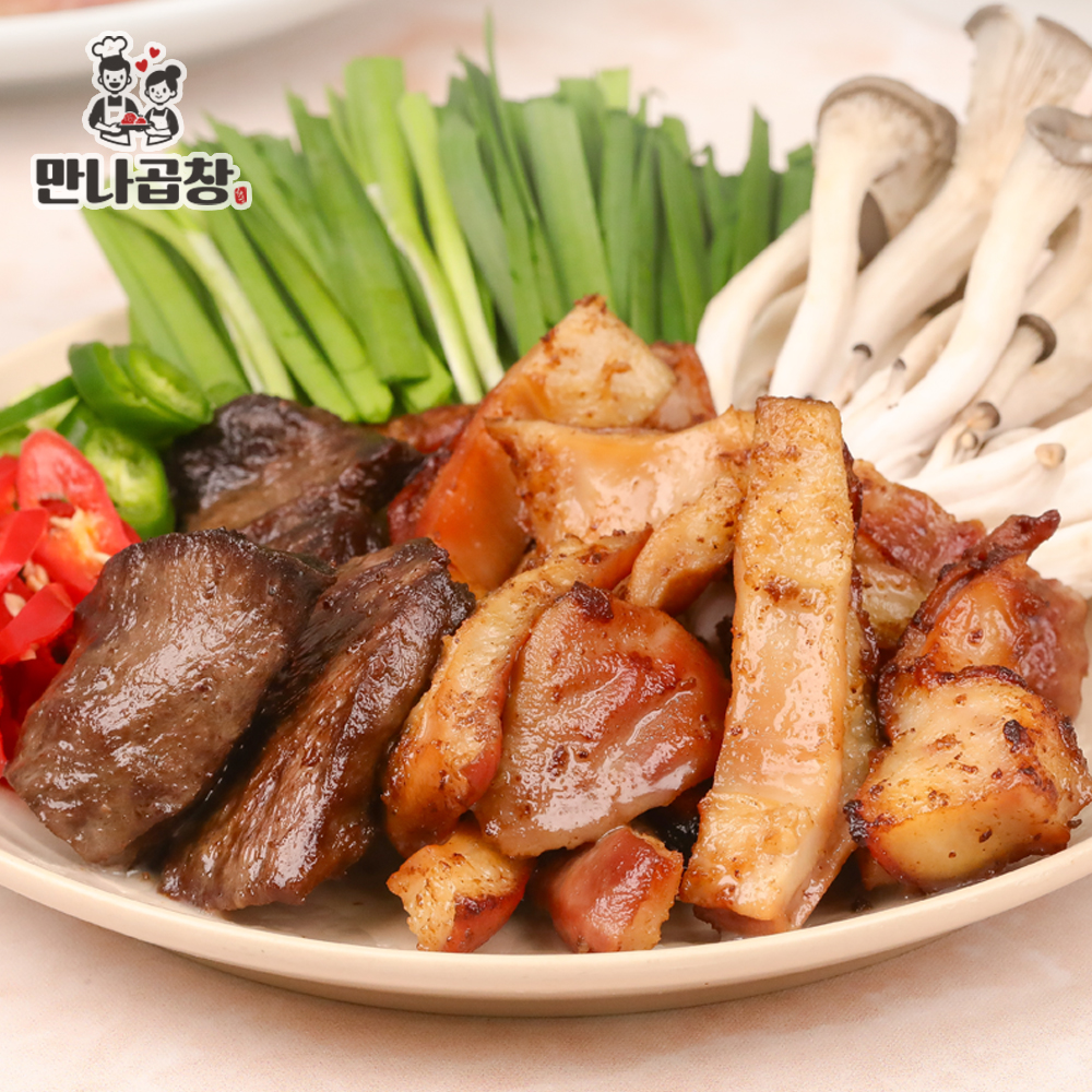 [만나 한우막창] 소곱창 대창 술안주 집들이 혼술 소곱창밀키트 캠핑 : 만나곱창