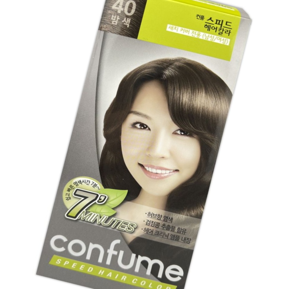 과일나라 컴퓸 스피드 헤어 칼라 40호 밤색 1P 새치커버 셀프 흰머리 쉽고빠른 새치 : 다드림shop