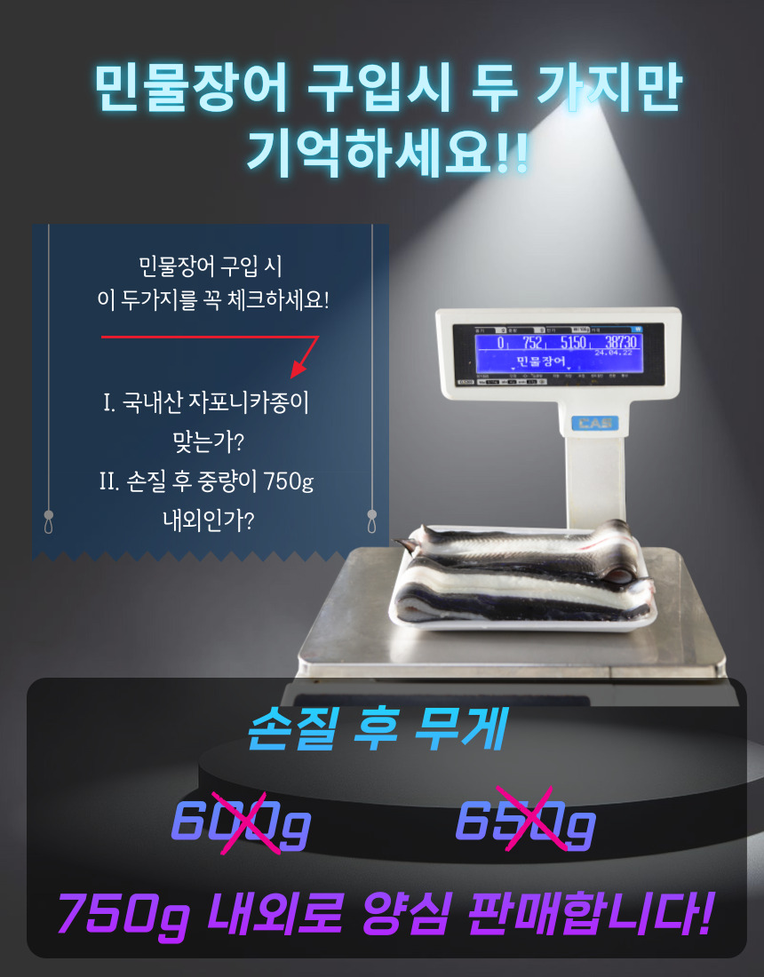 [인생장어] 국산 자포니카 민물장어 1kg 생장어/초벌장어 : 인생장어
