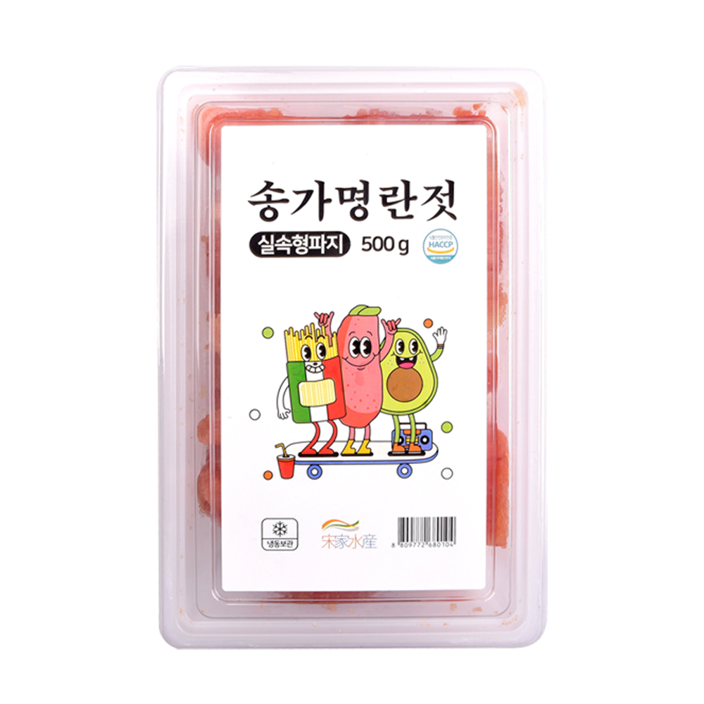 [송가수산] 송송 무색소 저염 백명란젓 파지 500 g + 500 g(1 kg) : 송송명란
