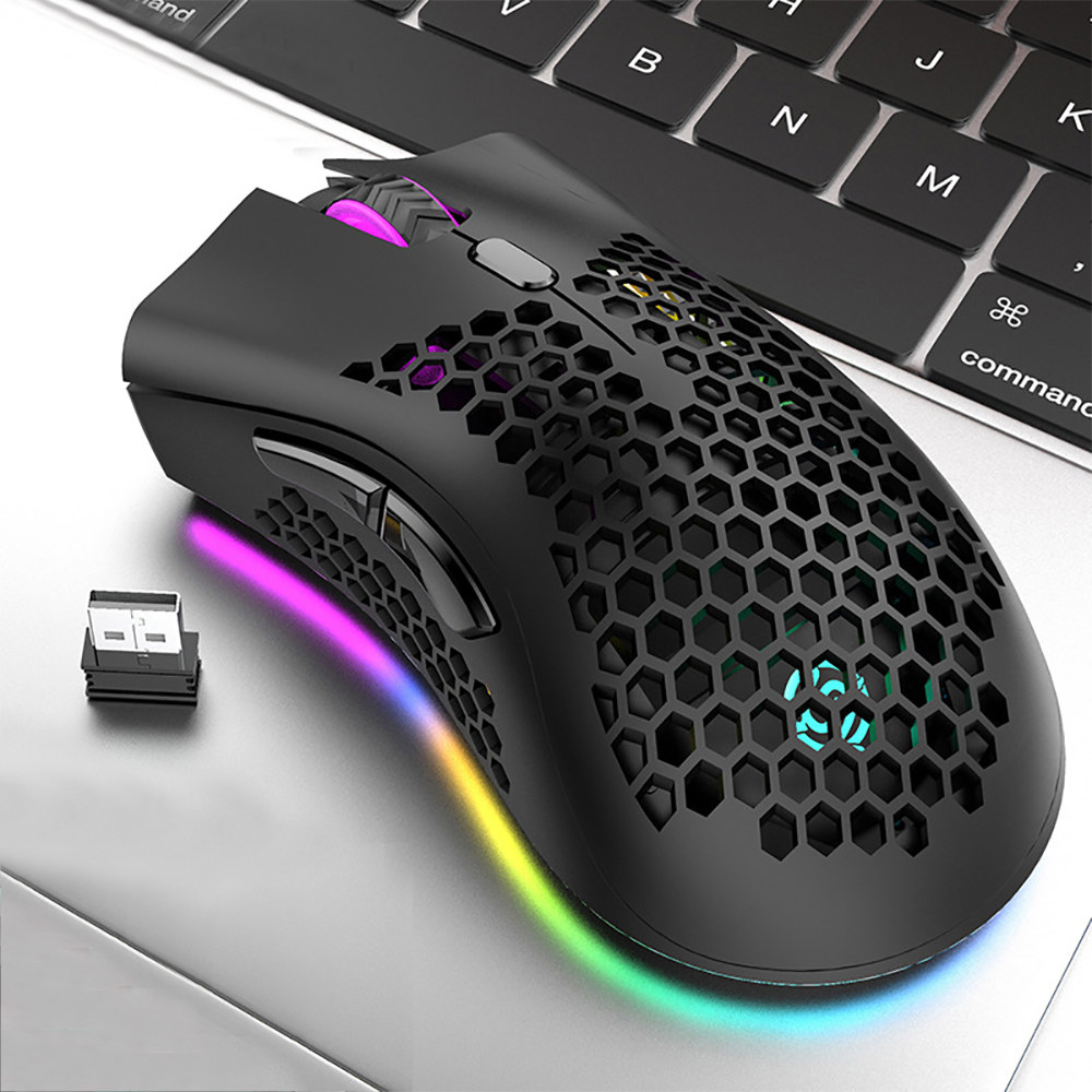 BM600 충전식 게임용 마우스 USB 2 4G 무선 RGB 조명 인체 공학 게임용 마우스 데스크탑 PC 컴퓨터 노트북 노트북 마우스 : 포션상점