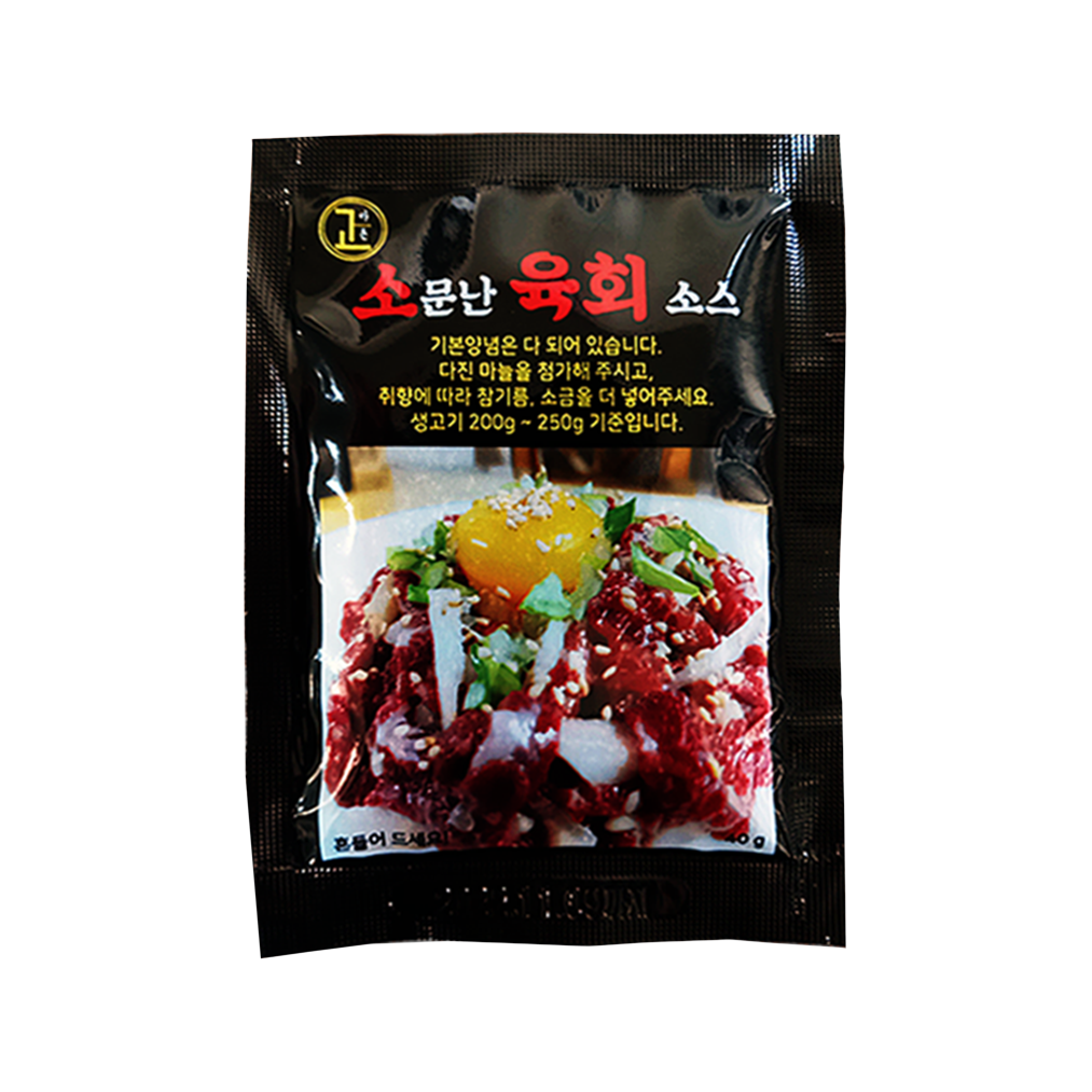 소문난 육회소스 간장맛 40g  x 100개 : 미트 트레이