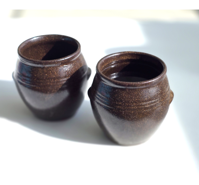 이조전통 옹기 항아리컵 식당 업소용 물컵 전통주 음료 식당용 옹기컵 : 슈퍼 러너