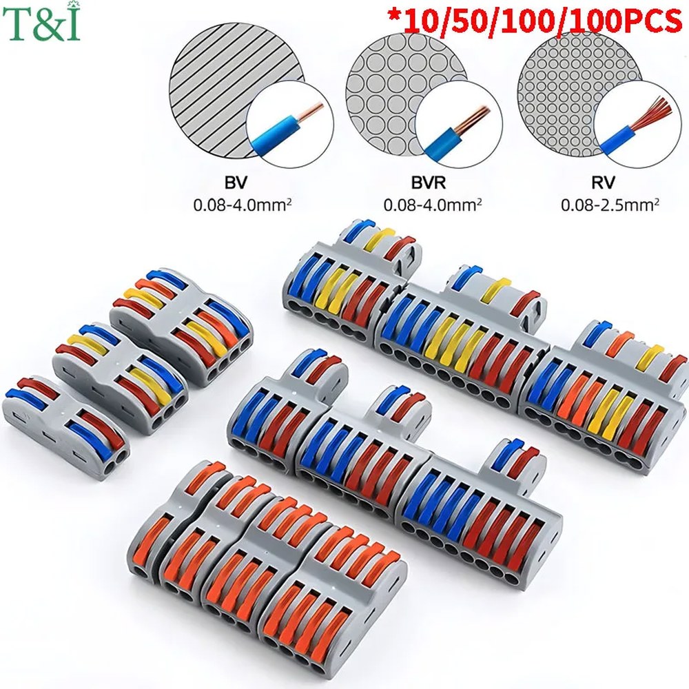 터미널 푸시 배선 범용 1000PCS PCT 42 62 고속 커넥터 도체 미니 SPL 222 224 와이어 케이블 PCT-22X Fixed Part 10 PCS : 막스믹스