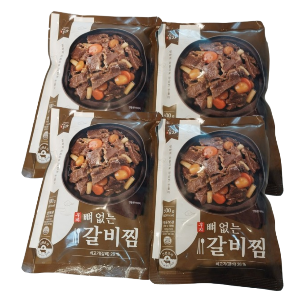 강부자 부자 뼈없는 갈비찜 500gx8팩 1인가구 부모님영양식 집들이음식 : JungDeunshop