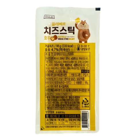 끌레베르 치즈스틱 (호두) 98g x 12개 : 황금돼지마트
