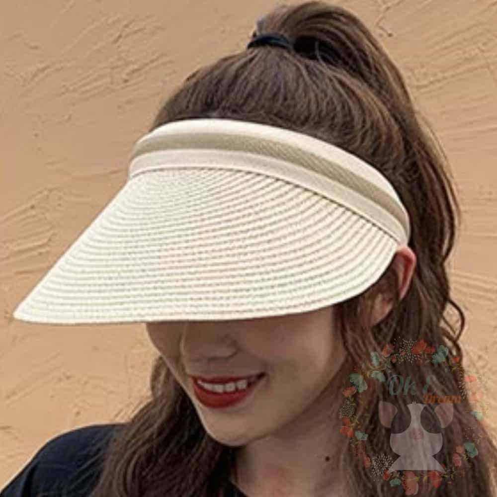 옥이드림 햇 모자 썬캡 아이보리 여름여자모자 : 옥이드림