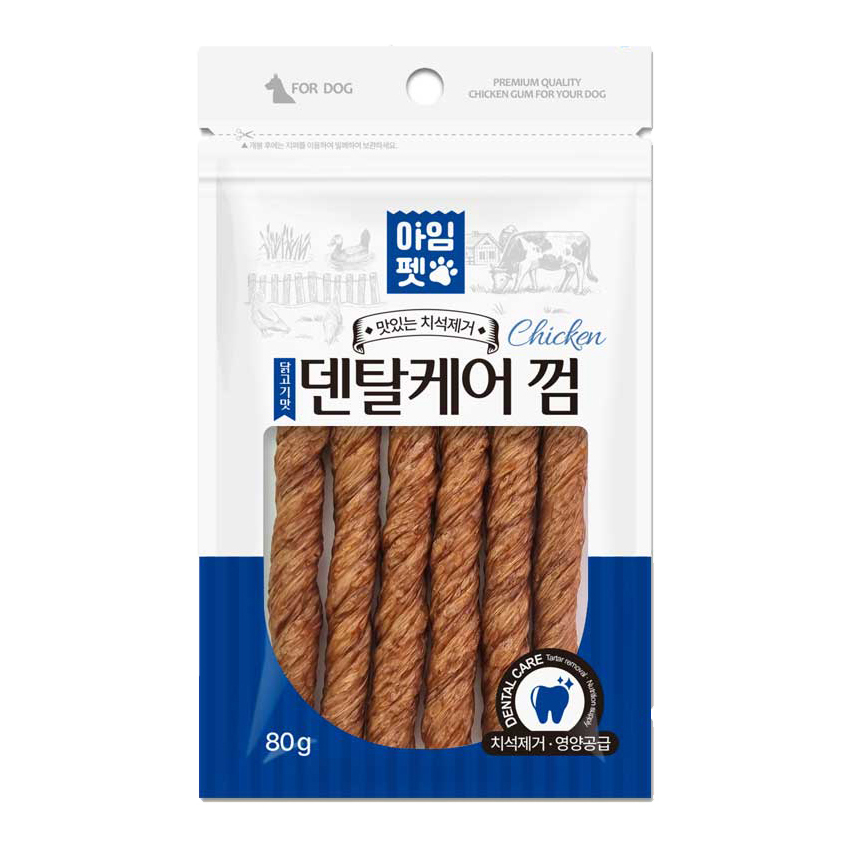 아임펫 덴탈케어껌 소힘줄+오리고기, 80g, 1개 : 바른펫