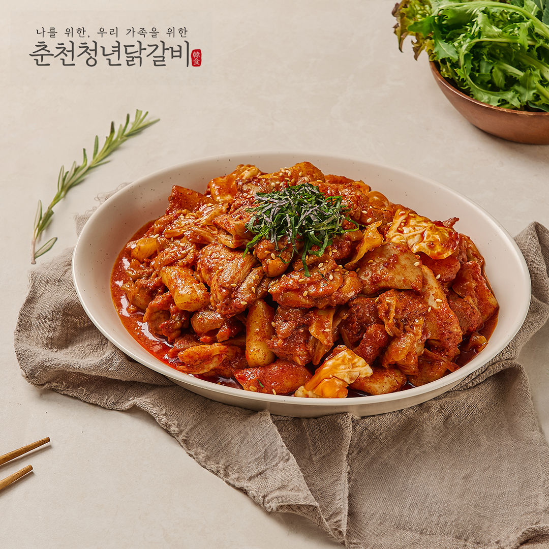 춘천청년닭갈비 양념 닭갈비 택배 밀키트 캠핑음식 1kg : 춘천청년닭갈비