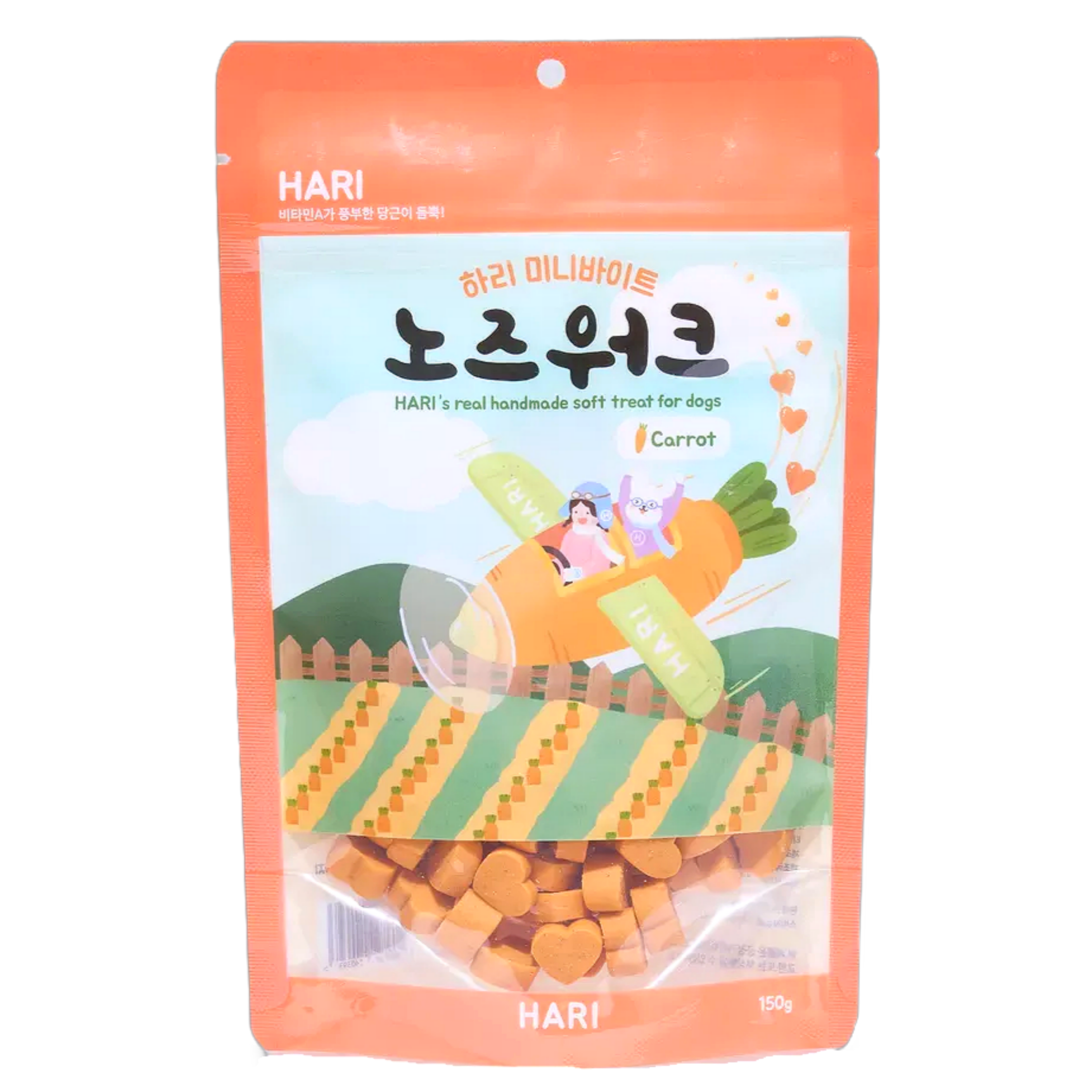 미니바이트 노즈워크 저자극 강아지 수제간식 당근 : 하리 공식 스토어