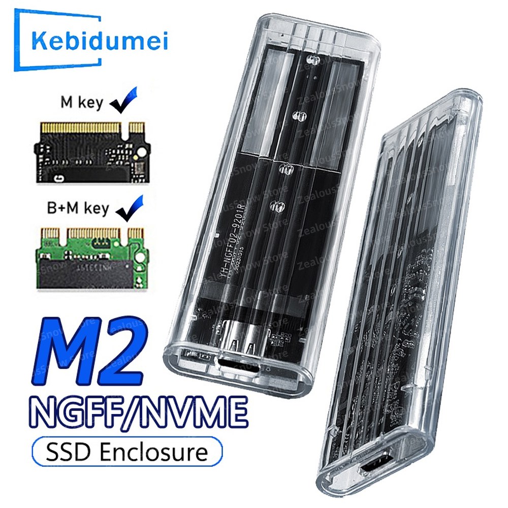 M2 SSD 케이스 SATA 투명 10GBPS 솔리드 C 스테이 USB 인클로저 : 이제이 네트워크
