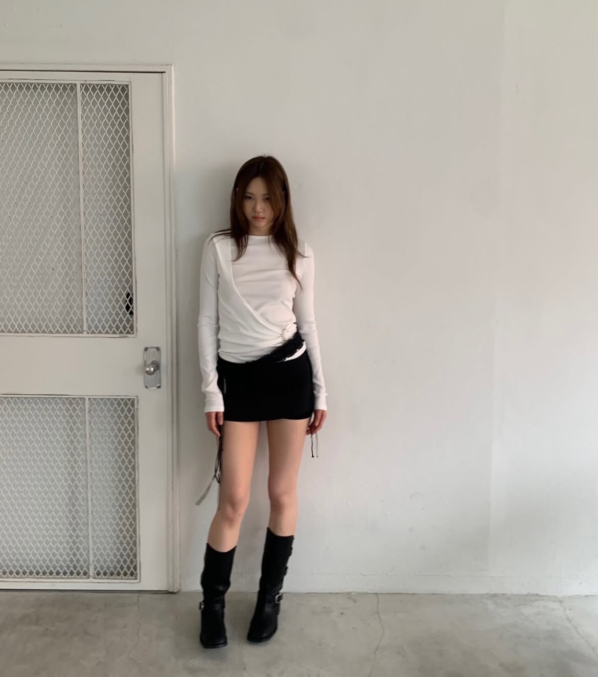 stl C버클 여성 슬림 라인 티셔츠 : 무드인모먼트