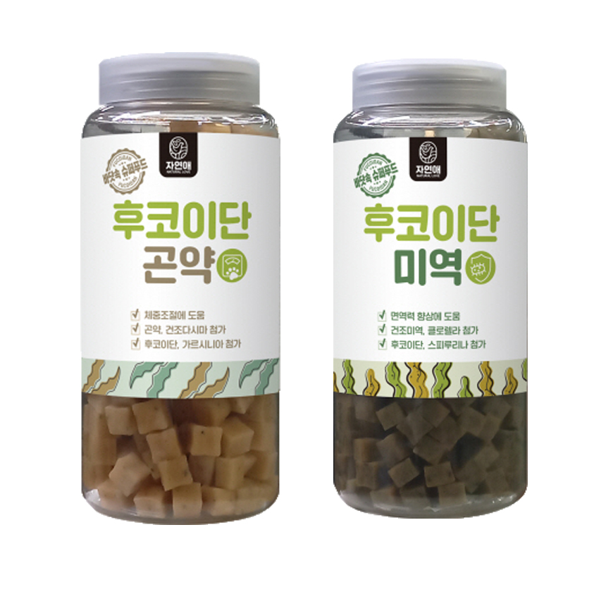 1+1 자연애 국내산 강아지 대용량 보틀 간식 미역+다시마, 520g, 2개 : 슈퍼스타펫