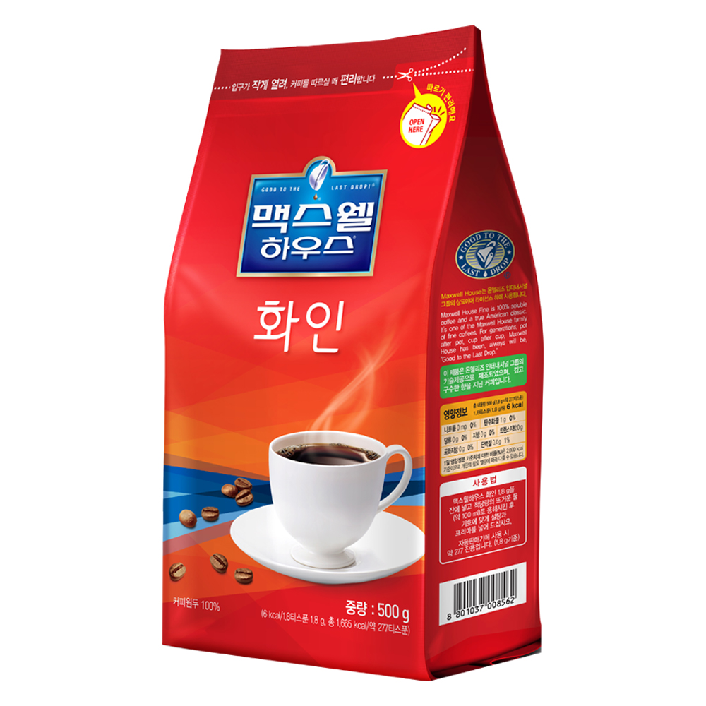 맥스웰하우스 화인 500g 리필형 블랙커피/자판기 커피/12봉까지 : 할인마트몰