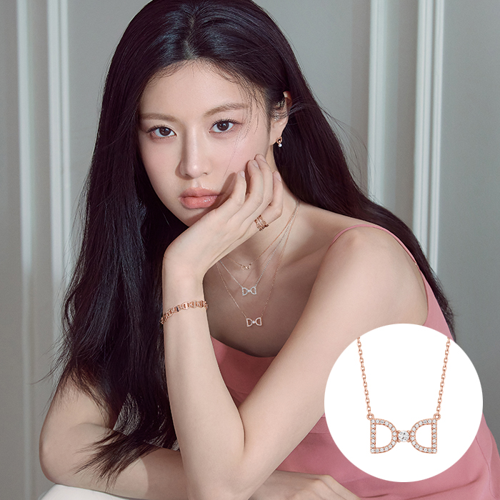 [디디에두보] 미스두 실버 리본 목걸이 JDRNPXS80ZC [N배송] : 디디에두보
