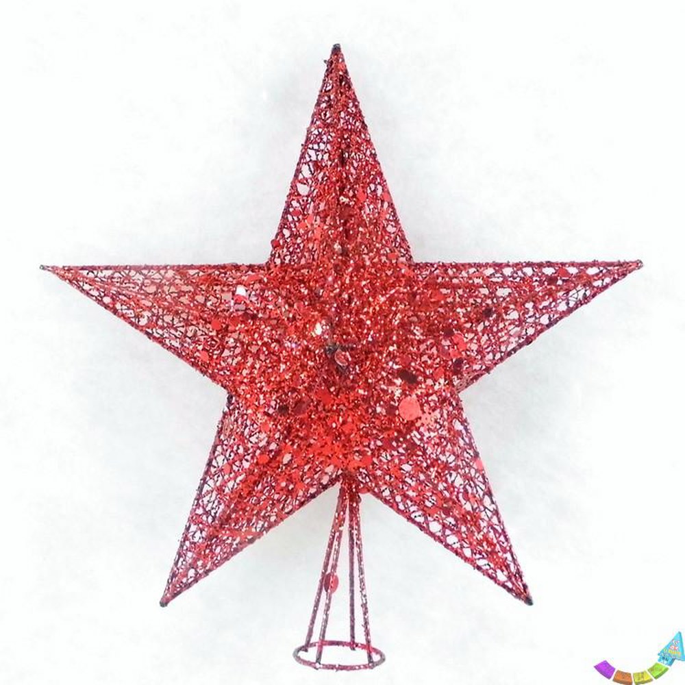 크리스마스트리별 전구 LED 꼭대기 15cm 스프링 탑별 스타 요정 꼭대기별 장식 파티 골드30cm : 엑티브글로픽