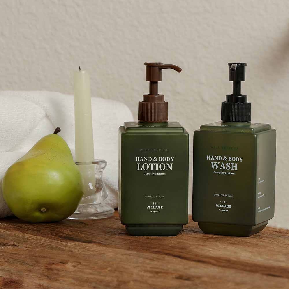 빌라쥬11팩토리 아로마테라피 산뜻한 향 윌 핸드&바디워시 300ml+300ml 3종 택1 : 빌라쥬11팩토리
