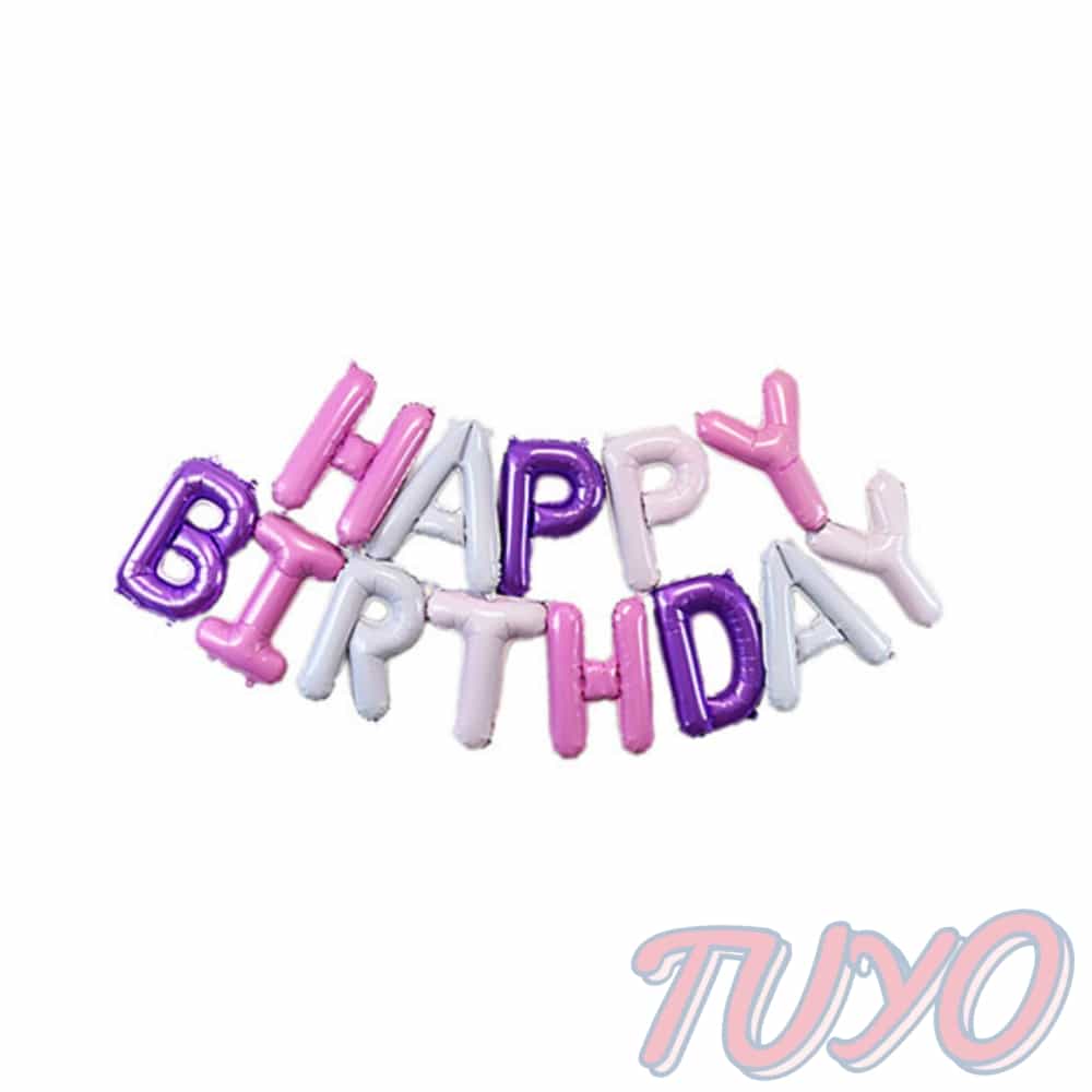투요 해피버스데이 풍선 퍼플 생일풍선 기념일풍선 : 요와요