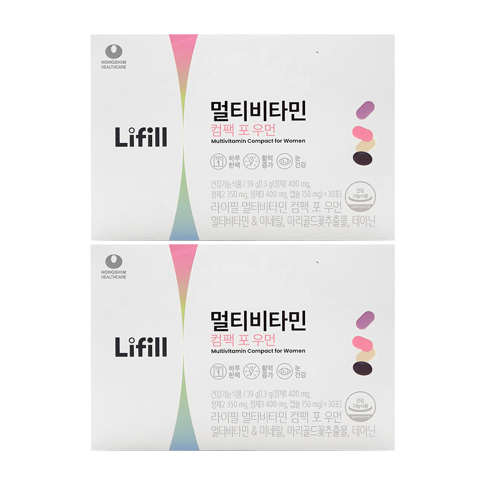 라이필 멀티비타민 컴팩 포 우먼 1.3g x 30포 x 2박스 : 주식회사 아나이스
