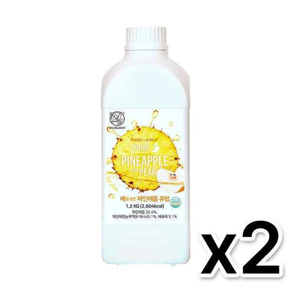 더블데이 배를 품은 파인애플 퓨럽 1.2kg (2개1세트) : JK커피