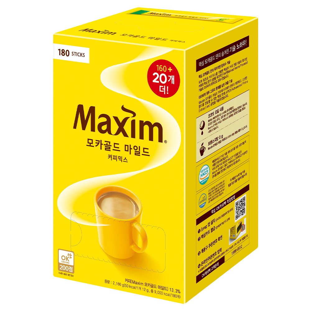동서식품 맥심커피 맥심 커피믹스 모카골드 마일드, 180개입, 1개 : 할인마트몰
