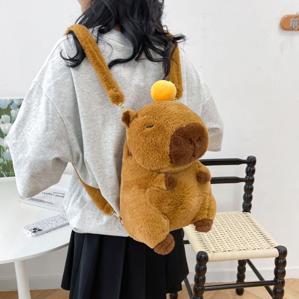 카피바라 가방 백팩 인형 동물 쓸데없는 킹받는 선물 귀여운 파우치 : 히든 아이템