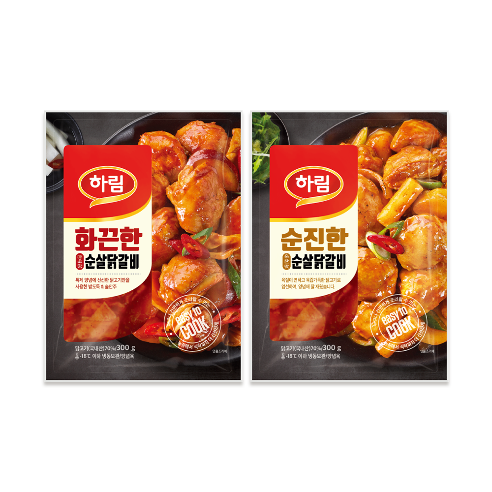 (신선) 하림 순살닭갈비 2팩(화끈한, 순진한 닭갈비) : 주식회사 하림