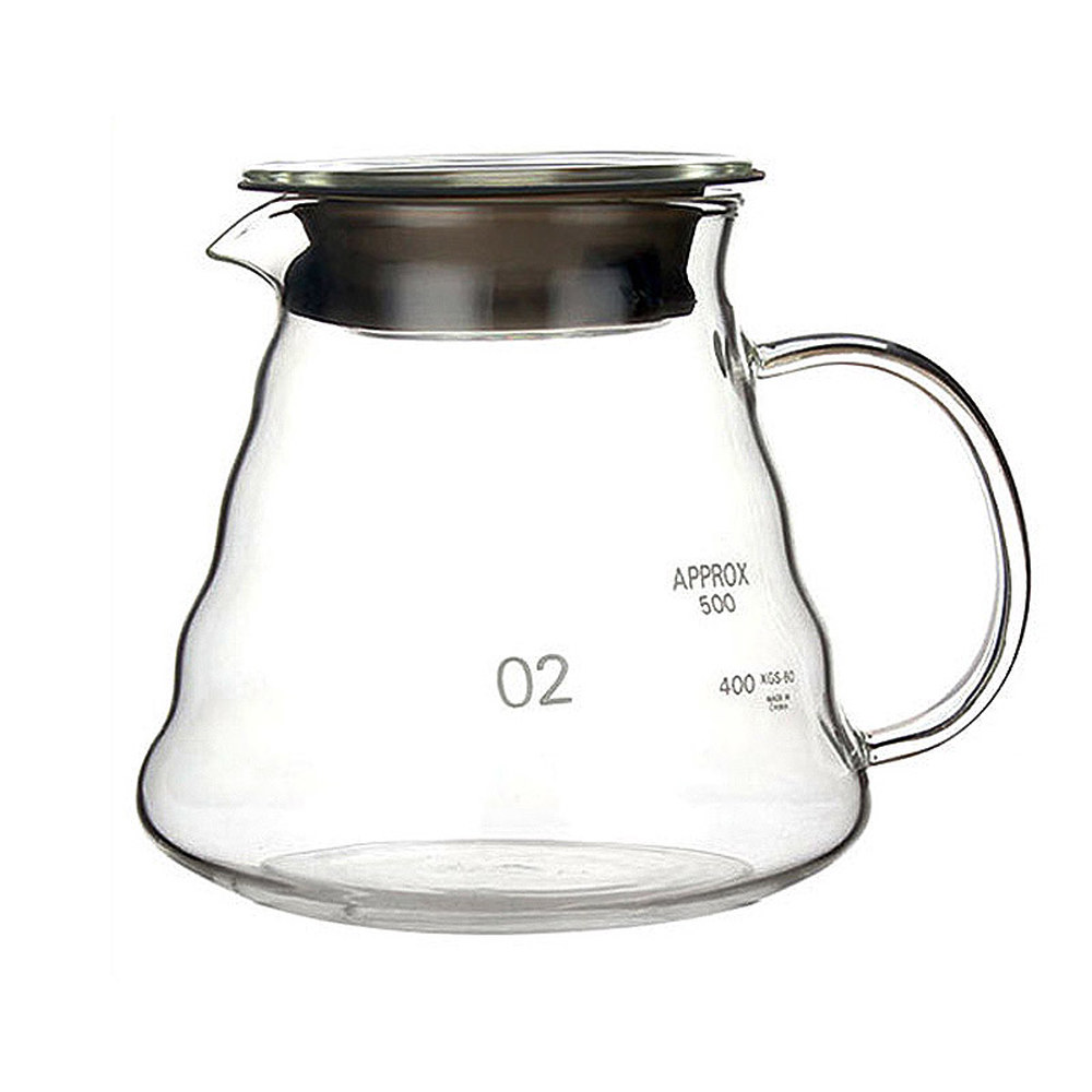 유리 위에 붓는 커피 모양 400ml 물병 세트 스위치 필터 브루어 3 300ml 유리병 눈금 표시 없음 : 하이딜1