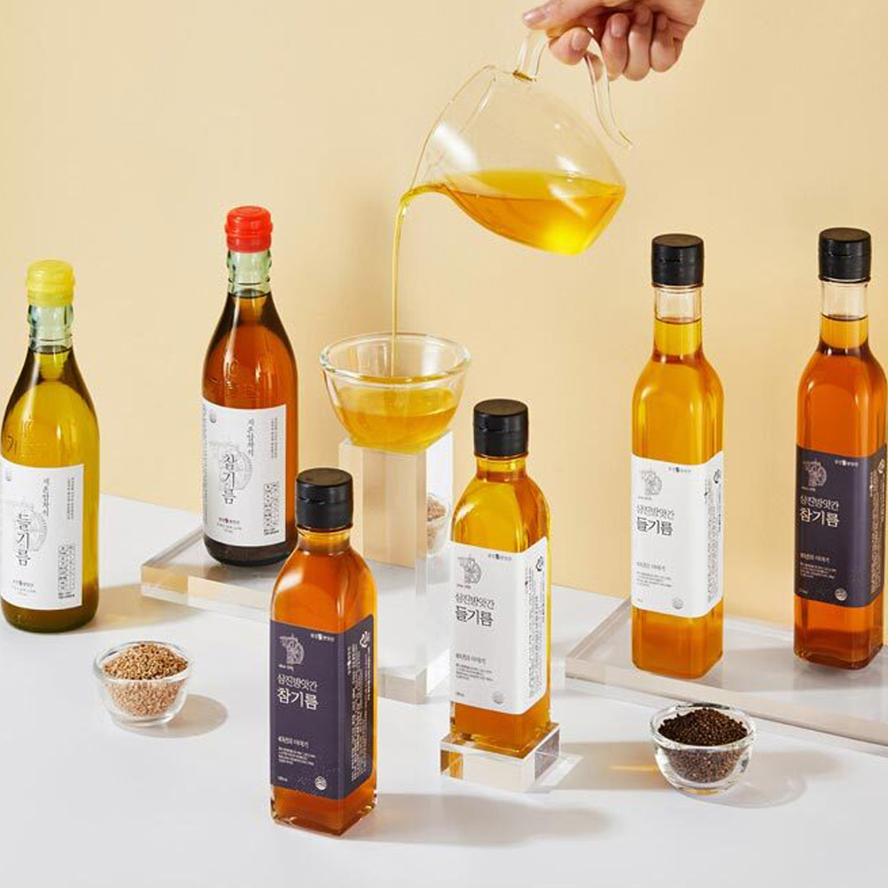 삼진방앗간 참기름 들기름 선물세트 180ml 250ml : 조은해남