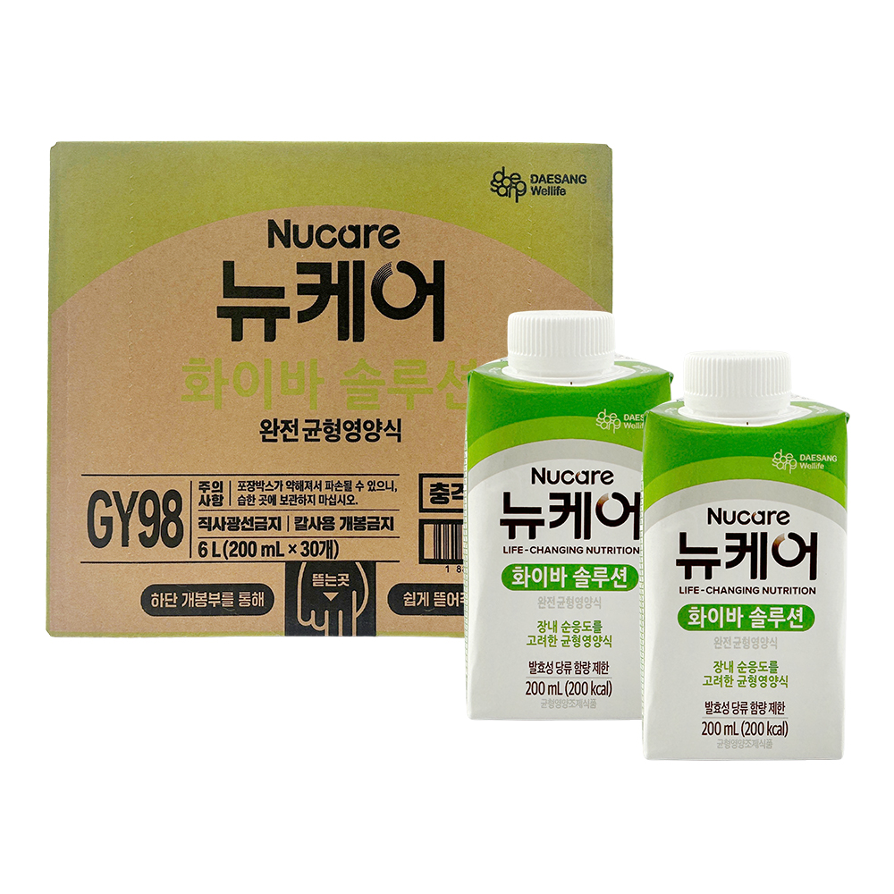 대상웰라이프 뉴케어 화이바 솔루션 장내 순응도를 고려한 경관영양식 200ml x 30팩 : 유니드ON