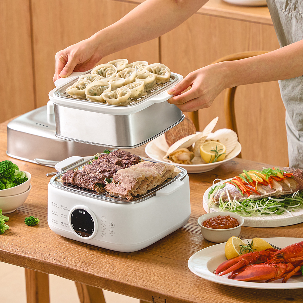 3단 대용량 스텐 전기찜기 스팀 계란찜기 고구마 만두 호빵 야채찜 : 휴아코