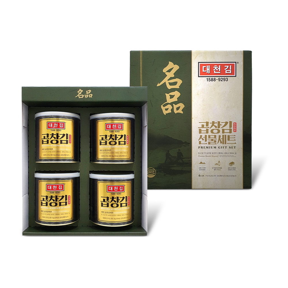 대천김 곱창김 캔김 - 30g 4캔 / 6캔 / 8캔 명품선물세트 : 제이제이마켓.