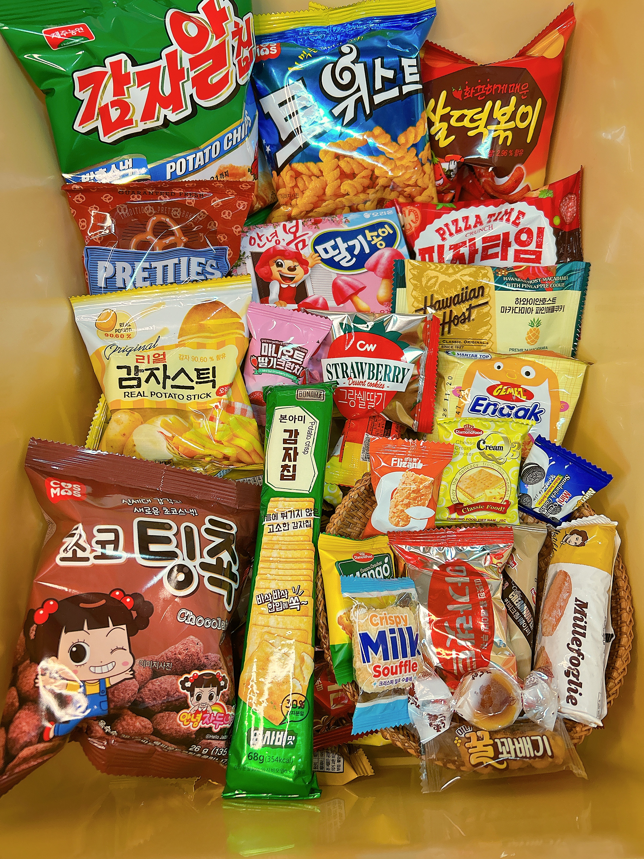 봄 시즌 국산 세계과자 딸기과자 랜덤 스쿱 마켓 사무실 아이들 병원 단체 간식 : 버터스쿱