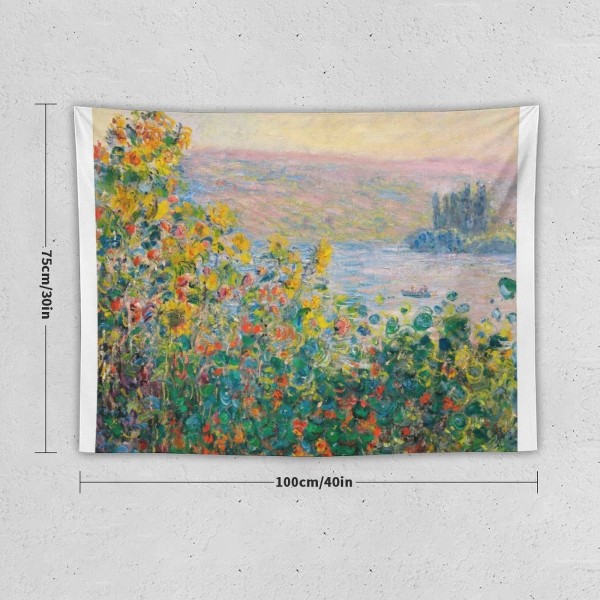 Vétheuil-73 x 92 태피스트리 방 장식 벽에 귀여운 카펫 1881-Claude Monet-꽃 침대 : 코어무역.