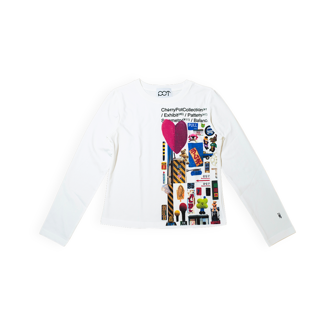 체리드라이버 X 피오티(포인트오브타임) CherryPot Heart Crop L/S Tee White : 체리드라이버