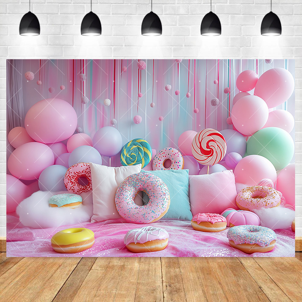 도넛 사진 배경 컬러 롤리팝 베개 아이 생일 샤워 초상화 사진 스튜디오 사진 소품 : 익스프레스픽