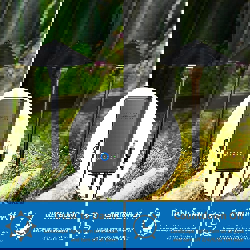 선비 올인원 LED 경로 산책로 트랜스포머가 키트 와이어 AWG 조명 16 방수 2 커넥터가 100FT 포함된 저전압 조경 8팩 정원용 3000K... 