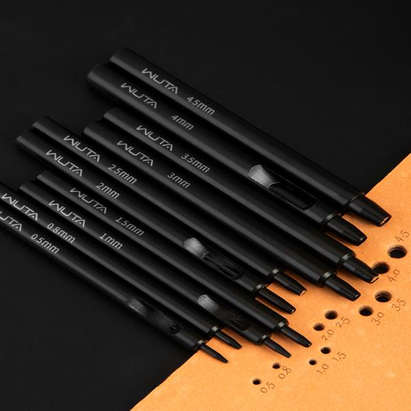 가죽   블랙 라운드 펀칭 합금 커터 헤드 나무 손잡이 DIY 의류 신발 홀 오픈 아이 : 멋진조유