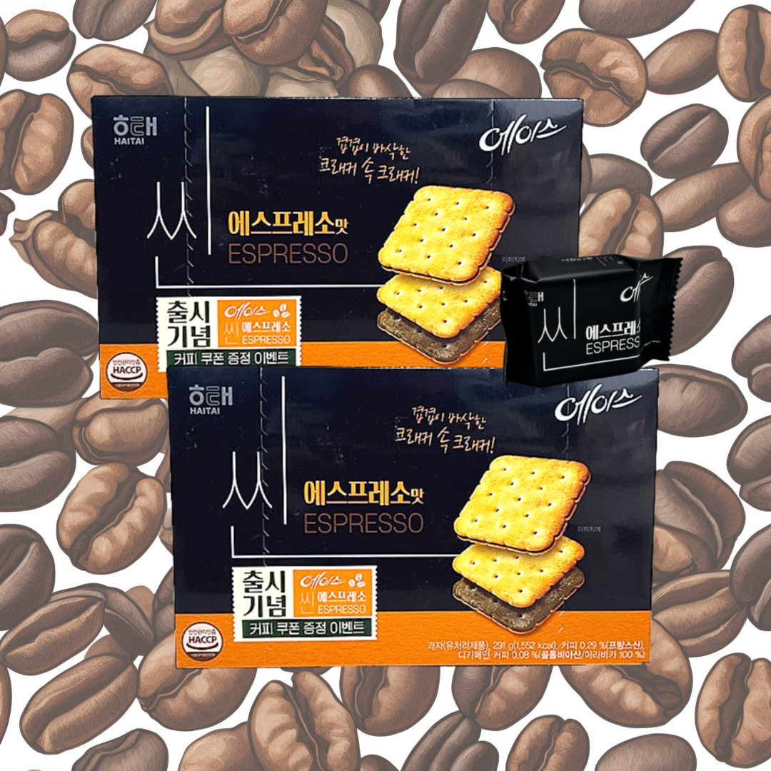 해태 에이스 씬 에스프레소 291g 1+1개 커피 크래커 샌드 과자 : 시스뜨라