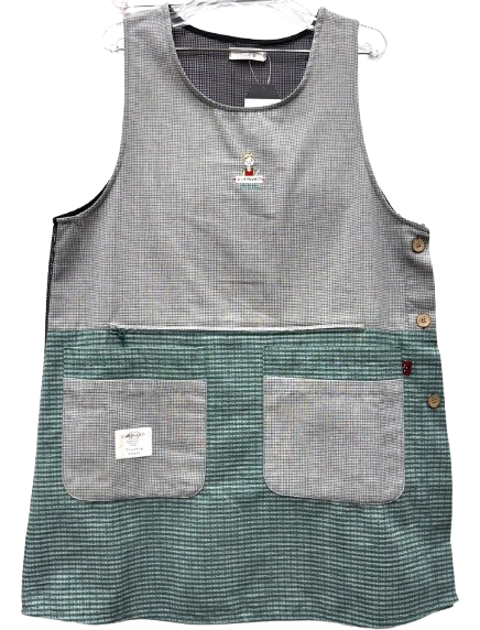 스케치 시원하고 가벼운 원피스형 /시어서커/지지미/리플원단 망사 엄마선물 지퍼주머니앞치마 : 잉꼬혼수방